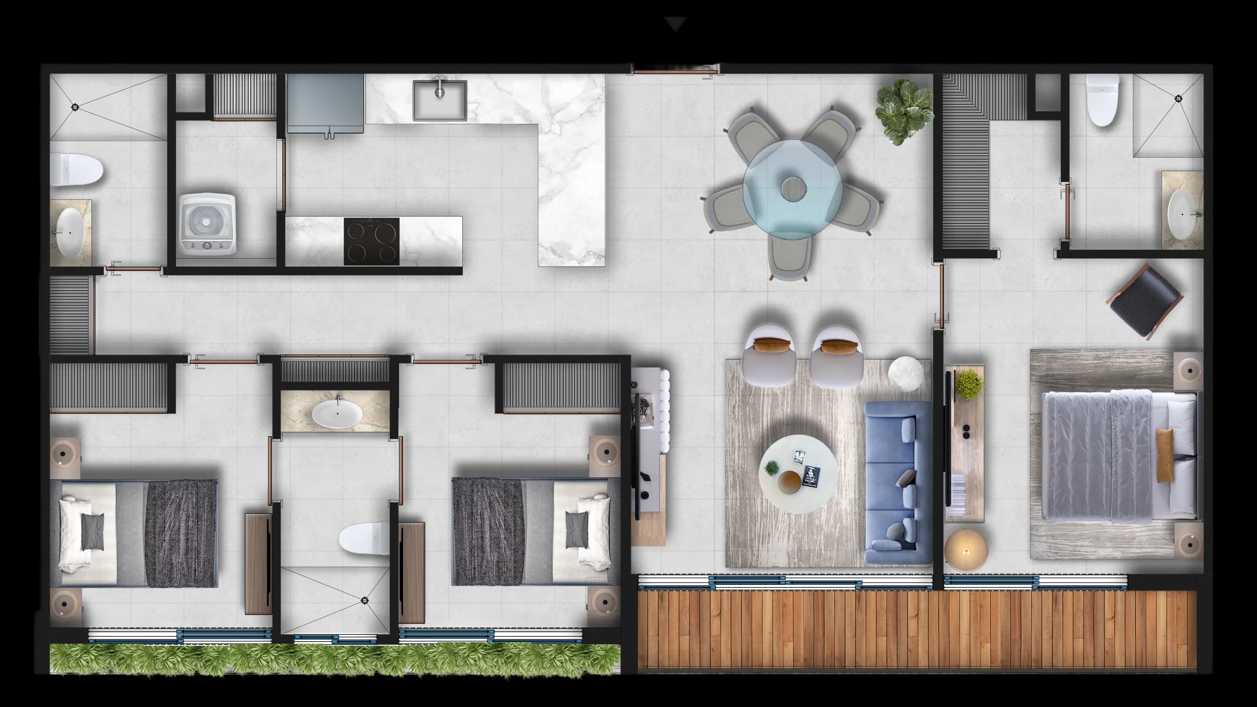Plano del departamento Unique