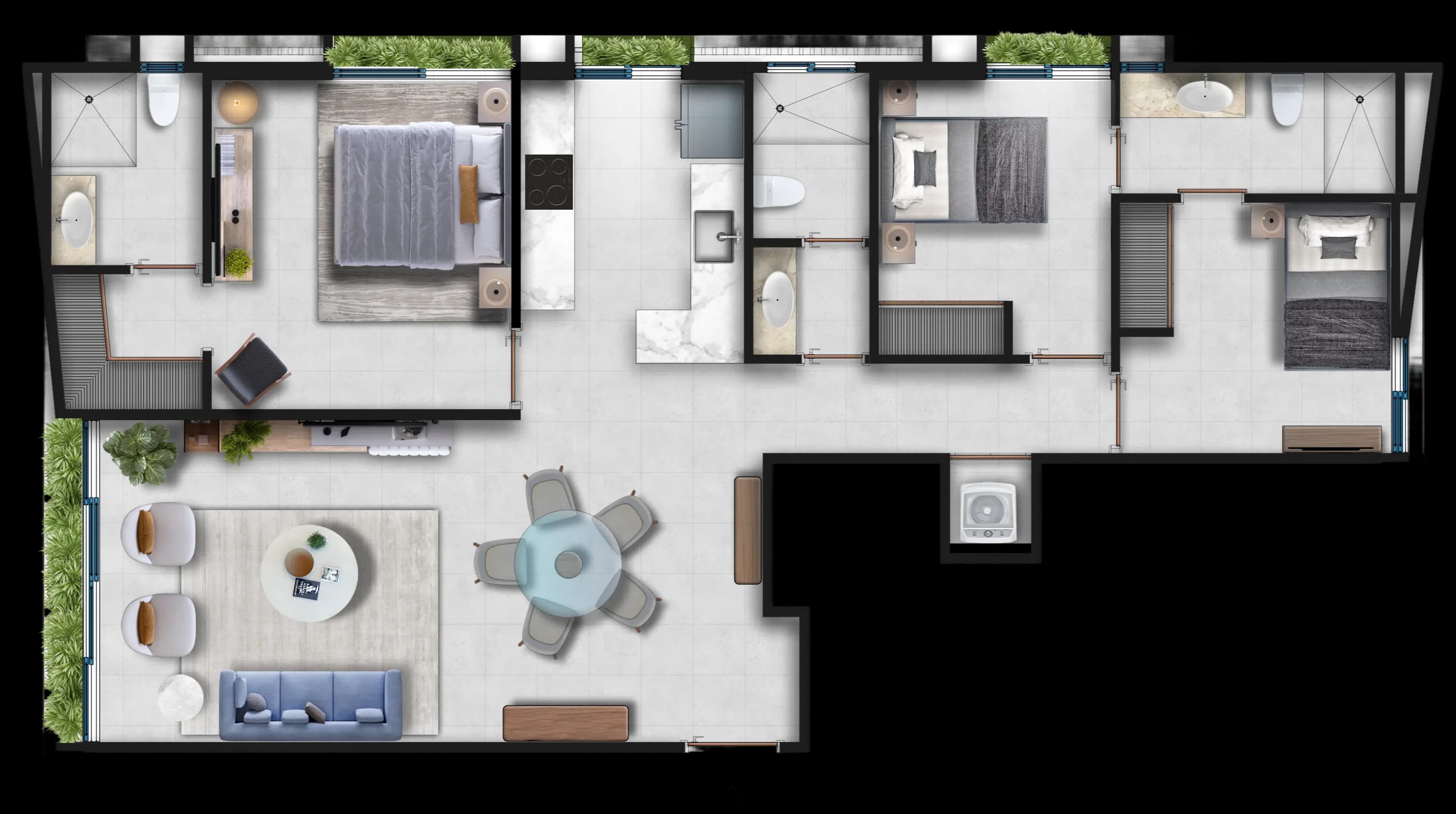 Plano del departamento Unique