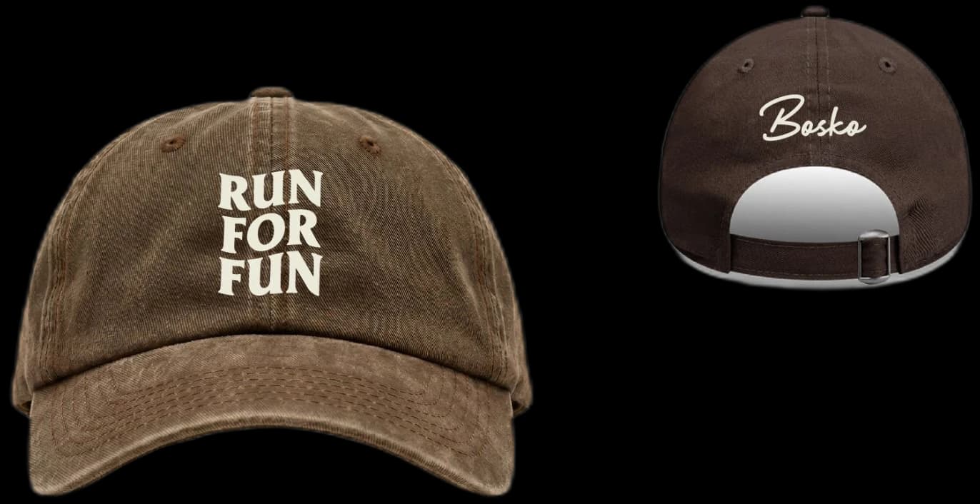 Gorra oficial Bosko Run, frente Run For Fun y atrás Bosko