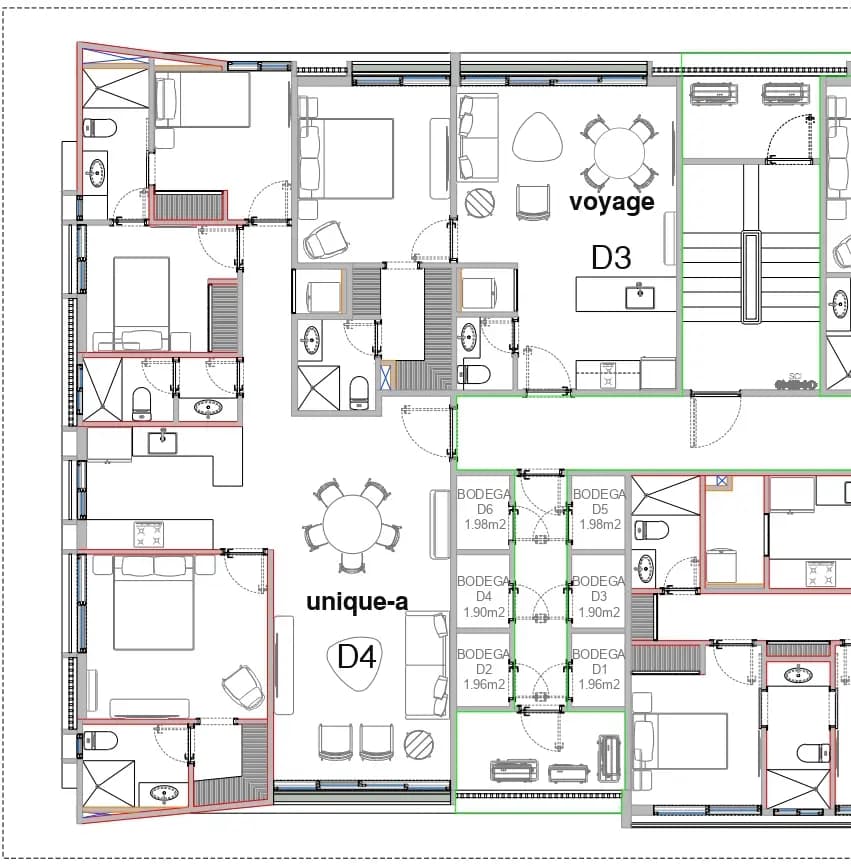 Plano de disponibilidad del piso 9 en Bosko, Vía a la Costa, sección 1 de 4